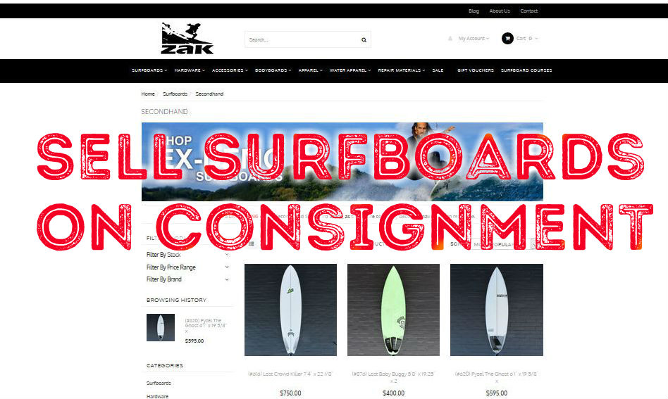 Sell your surfboard on Consignment