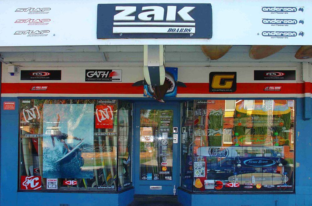 Zak Surfboards original shop front at 317 Victoria Rd Thornbury